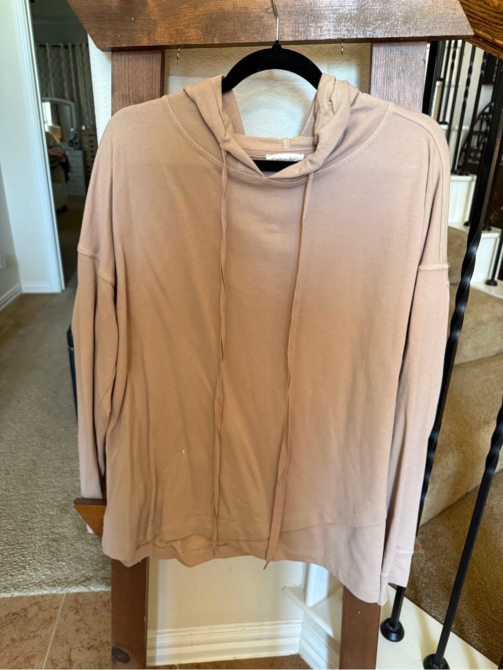 Women's Lightweight Hoodie Sweatshirt in Taupe